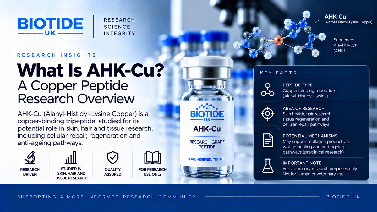 BioTide UK AHK-Cu copper peptide research overview and laboratory guide