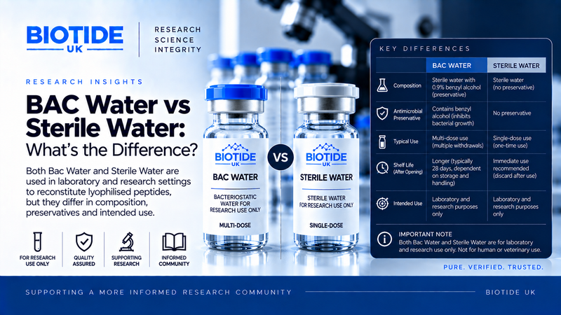 BioTide UK comparison of BAC Water and Sterile Water for laboratory research