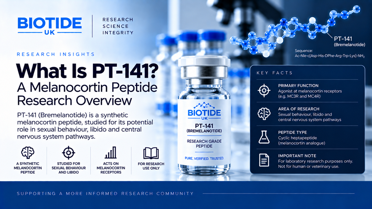 BioTide UK PT-141 melanocortin peptide research overview and laboratory guide