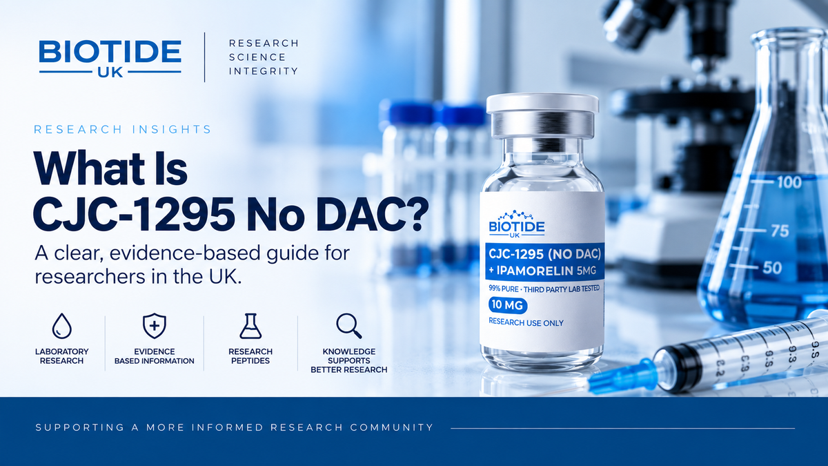BioTide UK CJC-1295 No DAC and Ipamorelin research peptide laboratory guide